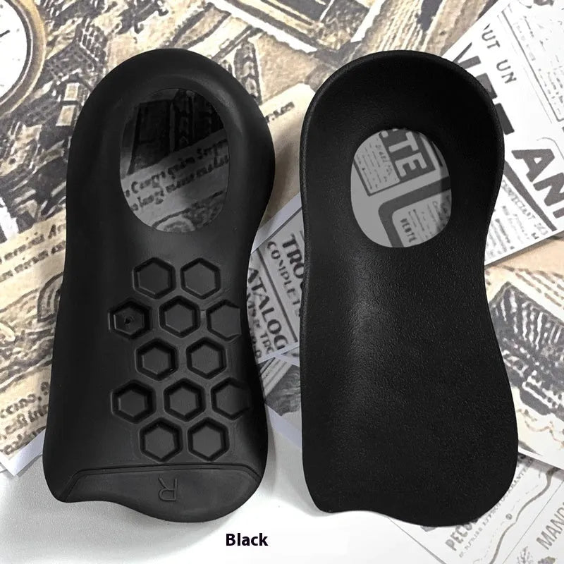 TPR varus correction arch support insole in black, white, or skin colour for shoe sizes 35-45.