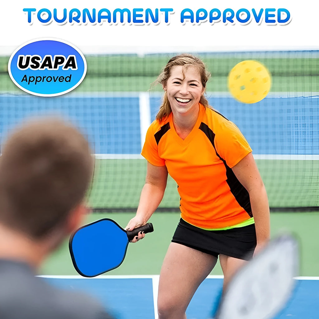 Poplar Peak wooden sports racket for table tennis and pickleball training, shown with model number options.