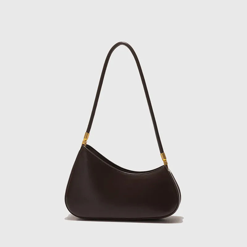 Women's retro oval PU leather shoulder bag in seven colour options with single strap and internal zipper compartment