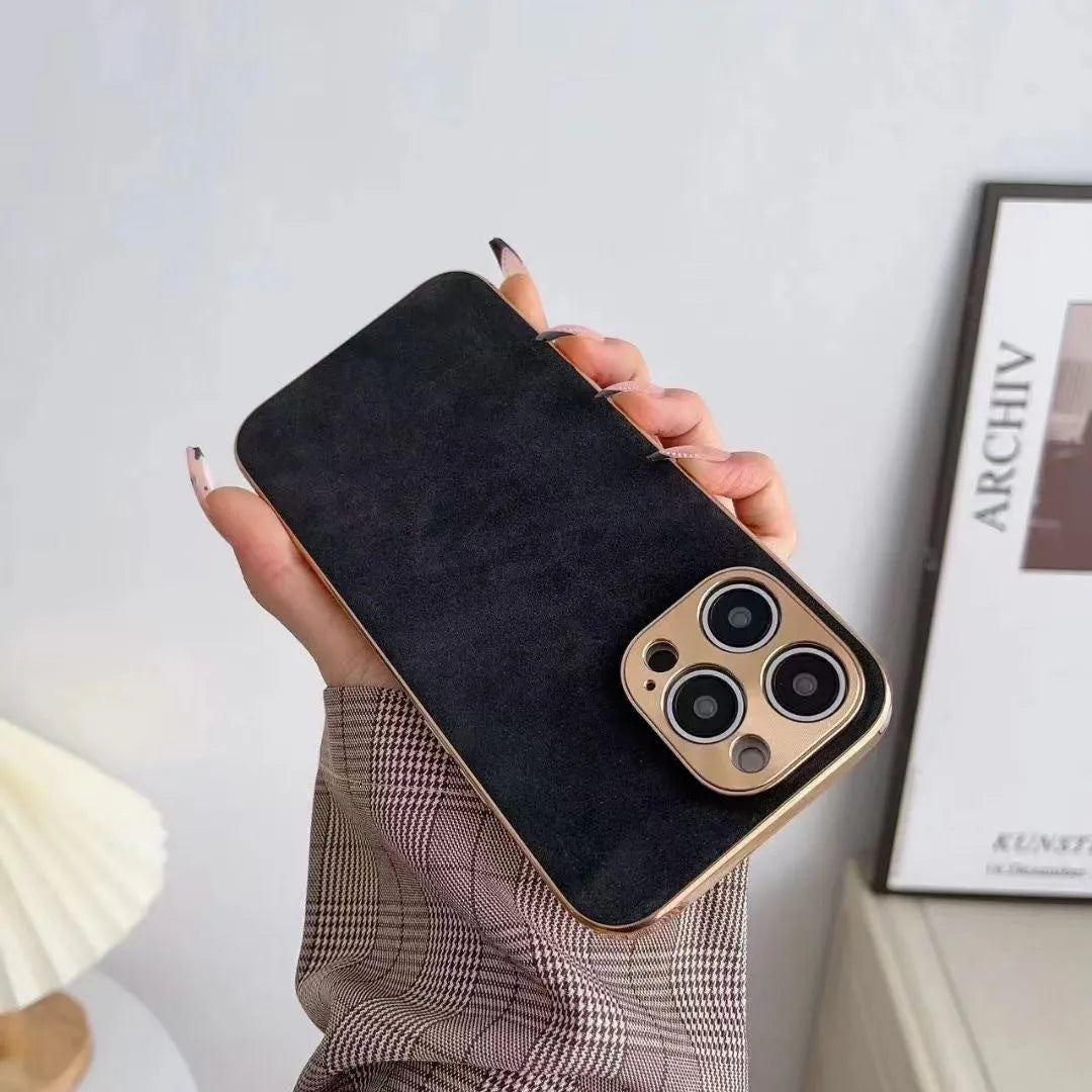 Leather texture TPU iPhone case in grey showing slim protection design for multiple models
