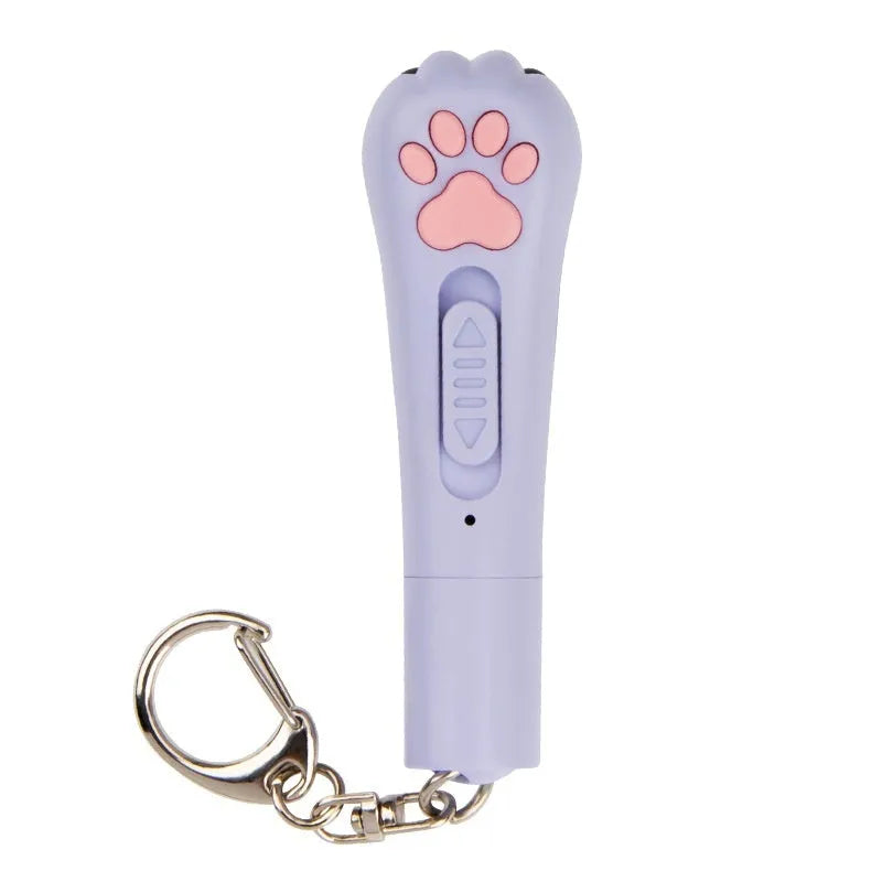 Infrared mini pet footprints laser charging toy in choice of blue, pink, purple or white colours