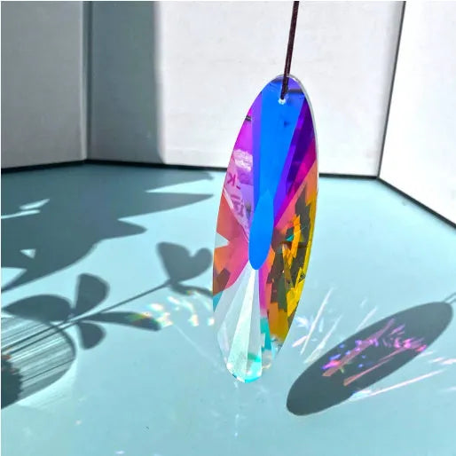 Rainbow electroplated crystal Christmas tree pendant light catcher decoration