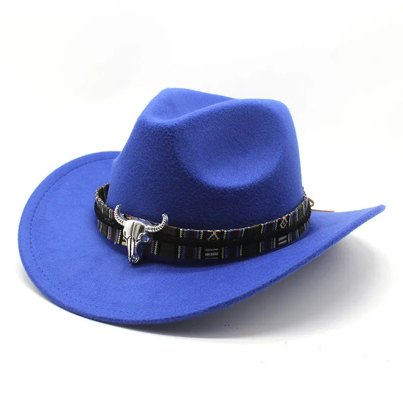 Western cowboy hat with bell crown in multiple colour options on a neutral background.