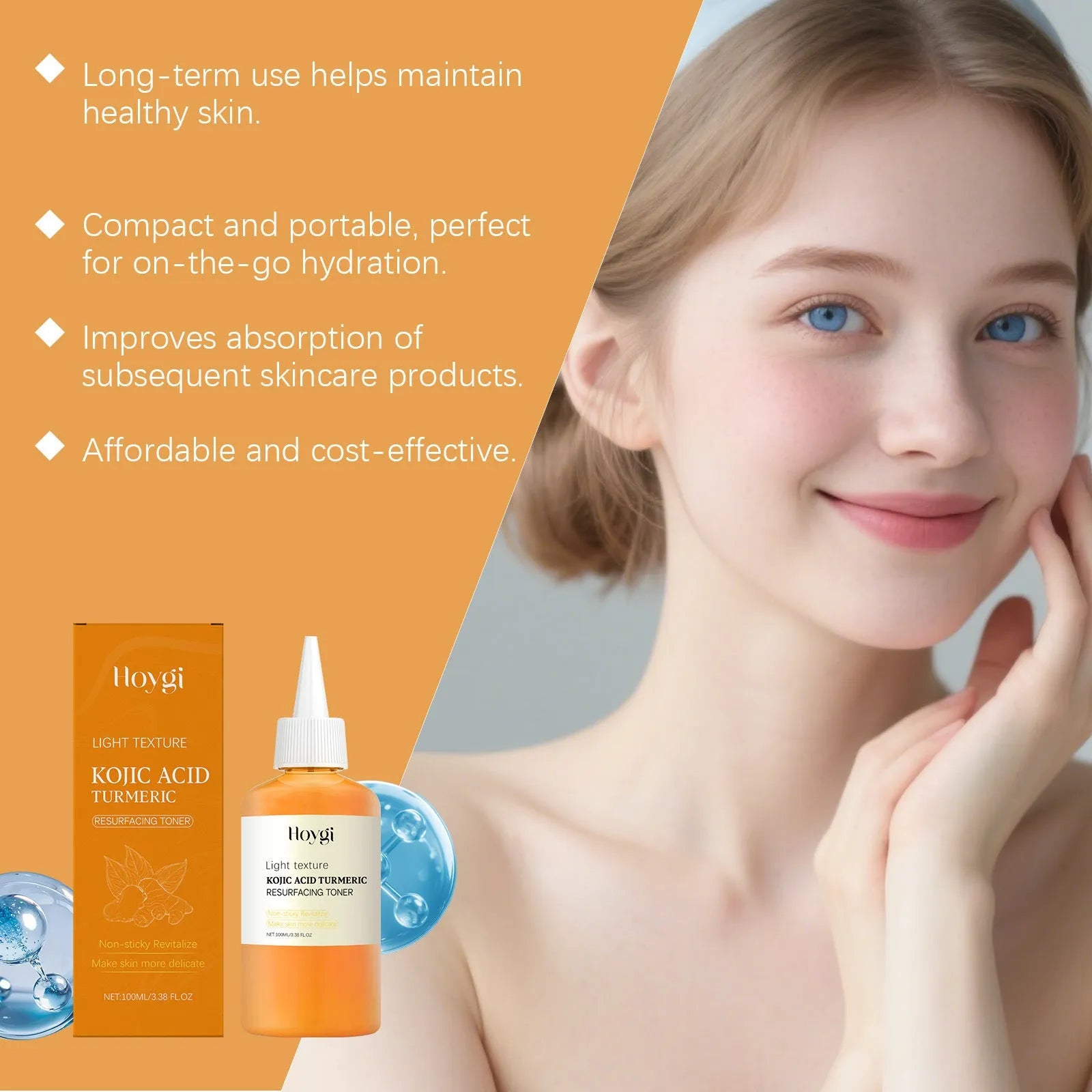Turmeric Moisturising Water 100ml bottle with non-oily facial toner formula