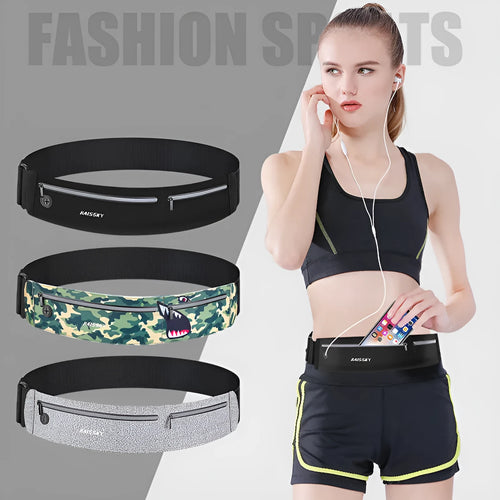 8-inch waterproof unisex waist bag for outdoor sports in chinlon Lycra