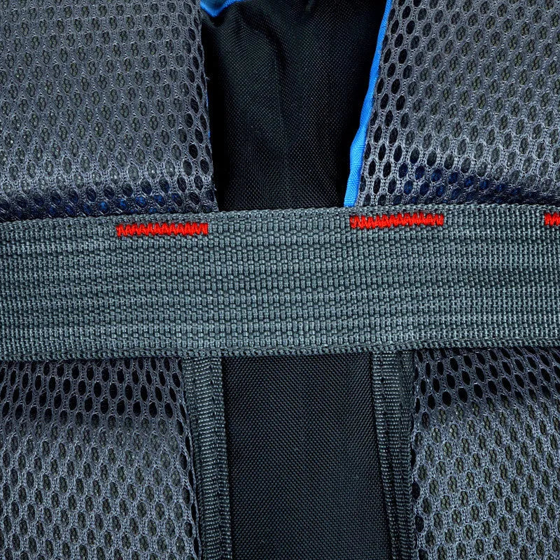 Large green Oxford cloth outdoor backpack with double straps, showing laptop compartment and ID holder.