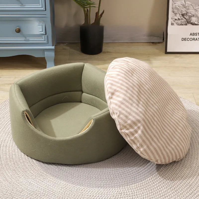 Tree hole cat litter kennel in blue, 45x33x37cm, for small dogs and cats