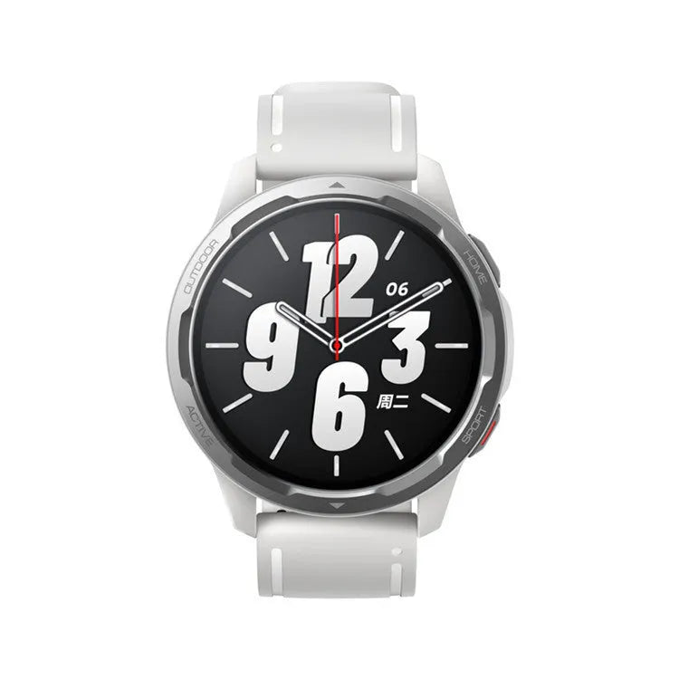 Dual band GPS smart watch with touchscreen in black, white, or blue with silicone strap