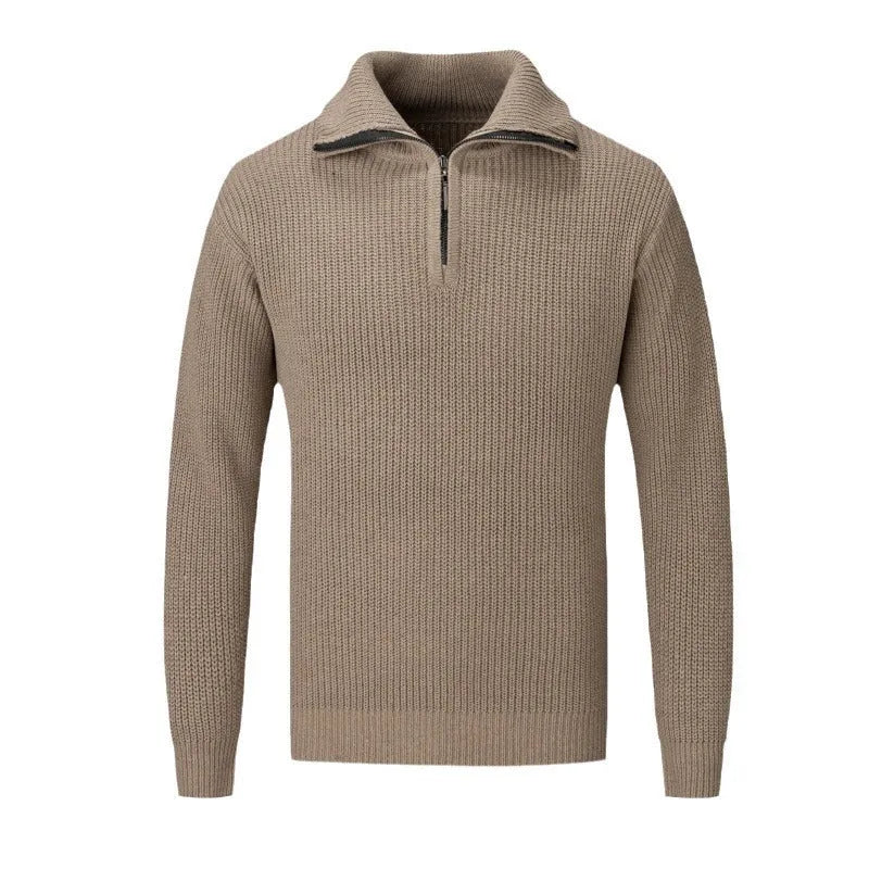 Men's slim fit pullover sweater in solid colors for autumn winter leisure wear