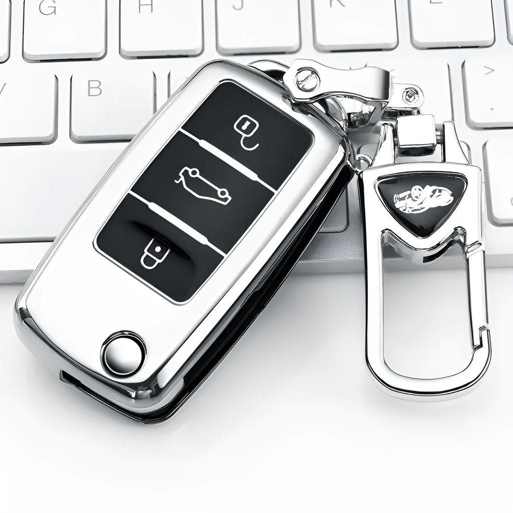 VW Model A car key case with buckle attachment in choice of four colours