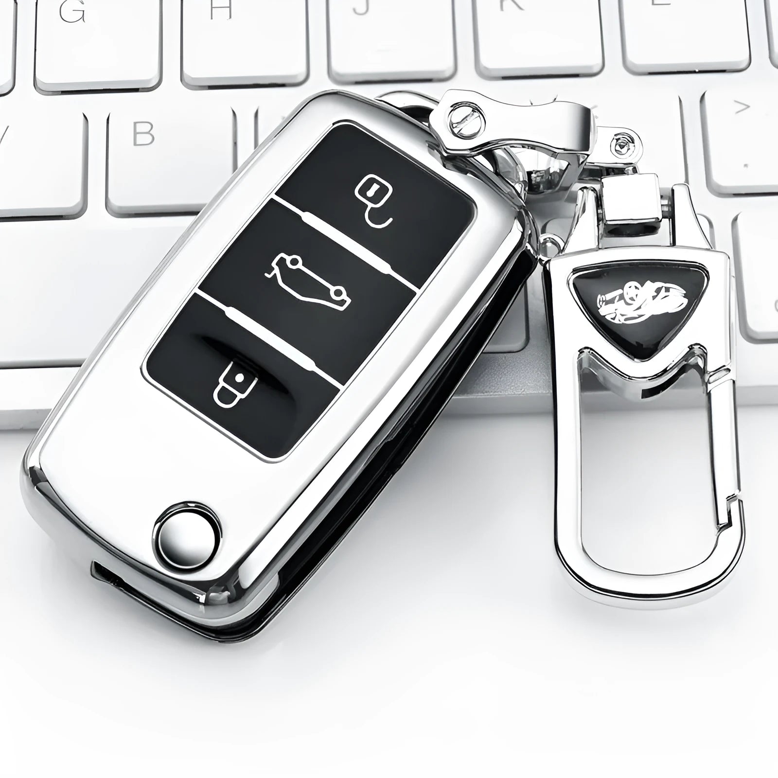 VW Model A car key case with buckle attachment in choice of four colours