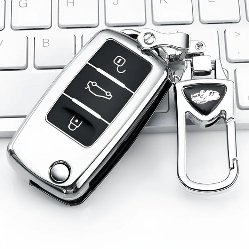 VW Model A car key case with buckle attachment in choice of four colours