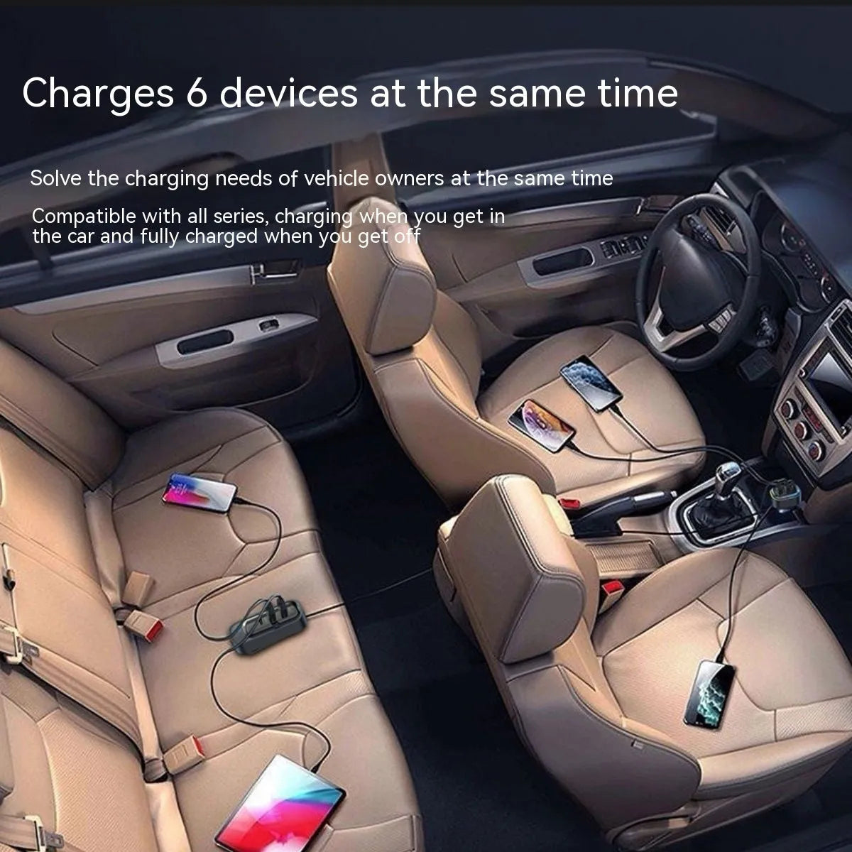 Automatic retractable car charger with cigarette lighter plug and retractable headband for cable management