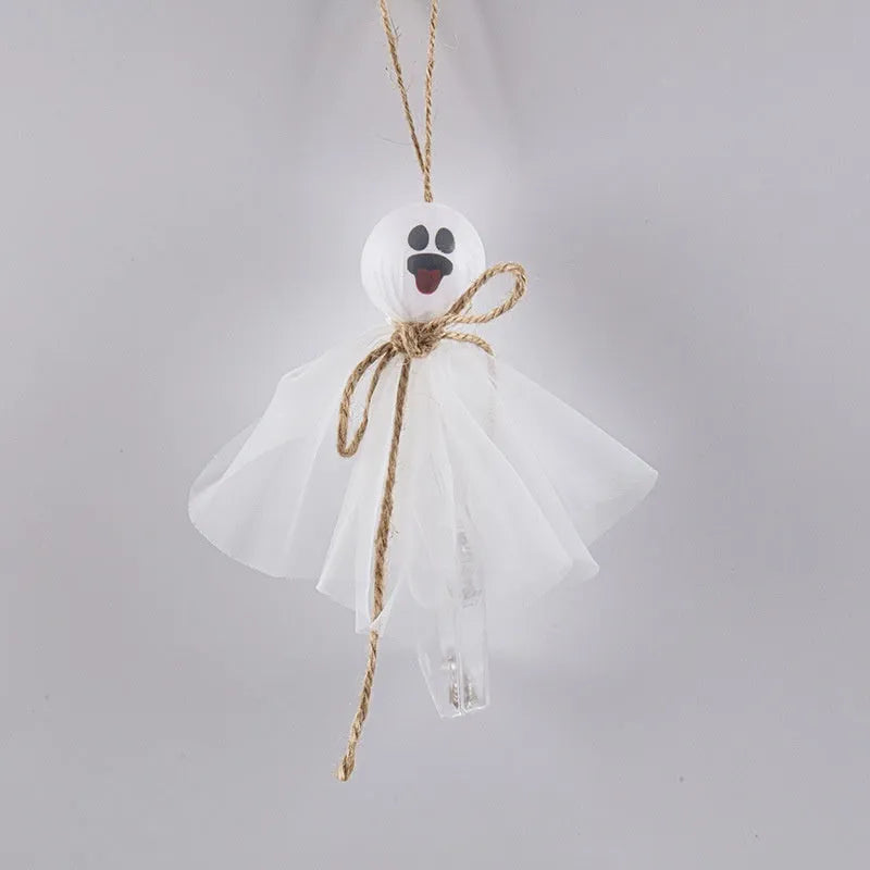 Halloween LED lighting chain with battery box and six ghost colour options for venue decorations