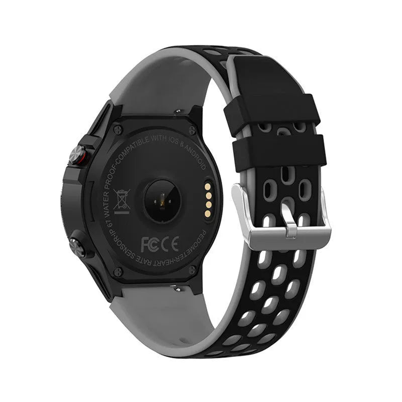 Outdoor sports smart watch with 1.3-inch screen and blue silicone wrist strap.