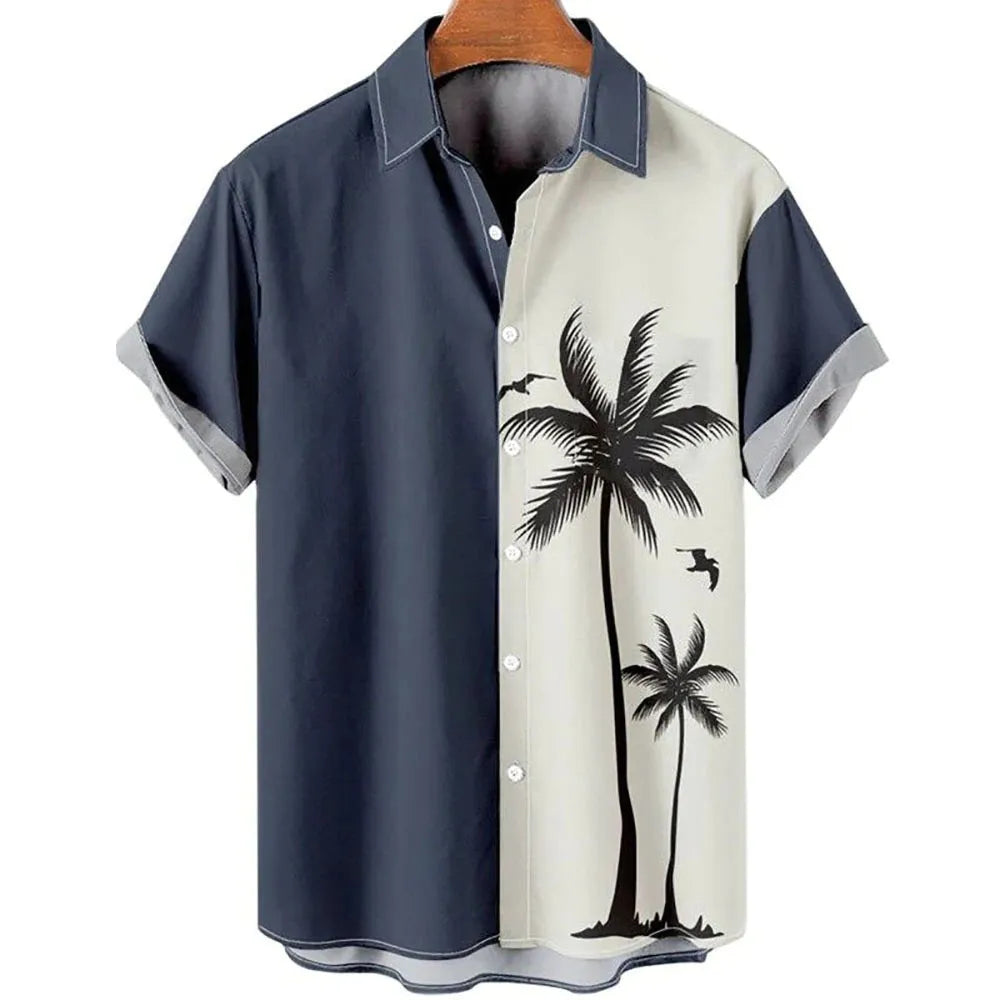 Men's slim fit short sleeve shirt with 3D printed floral pattern in multiple colour options