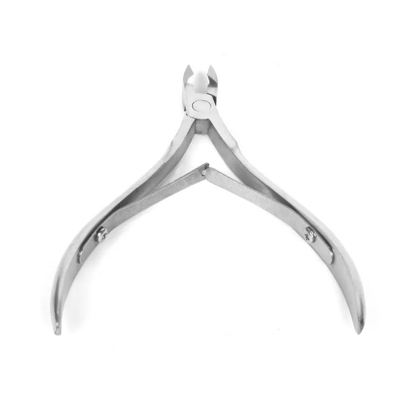 Silver stainless steel cuticle nippers for trimming nails and cuticles