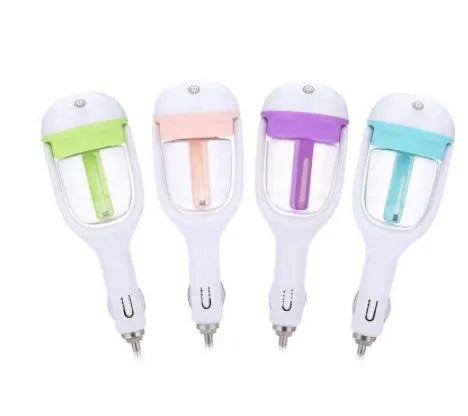 Portable car humidifier air purifier with essential oil diffuser in multiple colour options