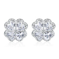 Zeng Yin 925 silver heart-shaped zircon earrings with white gold colour finish