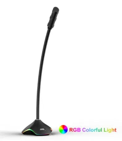 Black wired studio microphone on boom stand with foam windscreen and 3.5mm jack