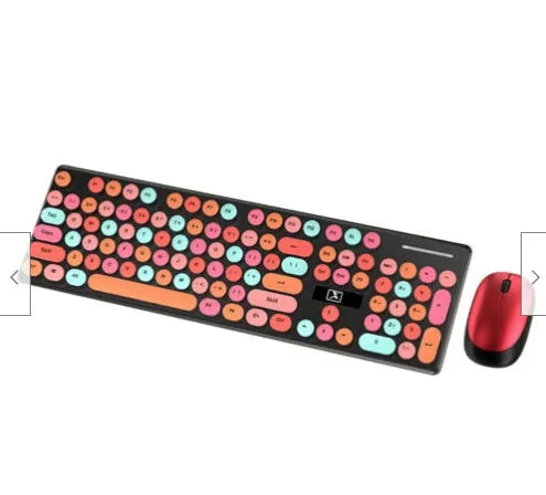 Wireless punk manipulator keyboard and mouse set in vibrant yellow mixed colours with backlight illumination