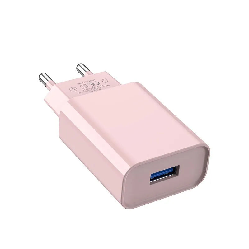 Macaron QC30 USB charging plug with European standard plug QC3.0 for Macron Euro blue