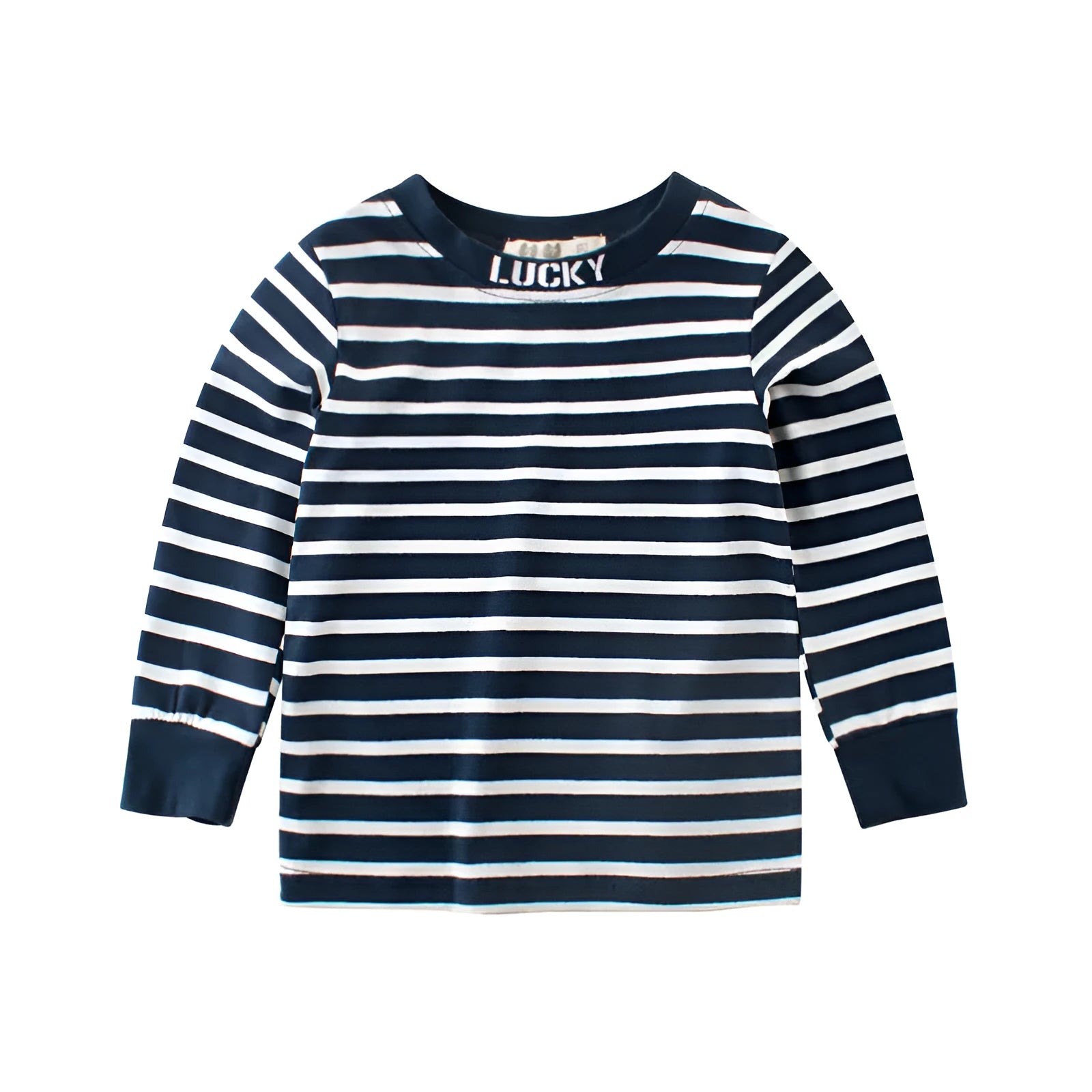 Baby striped long sleeve cotton shirt in blue, size 90cm
