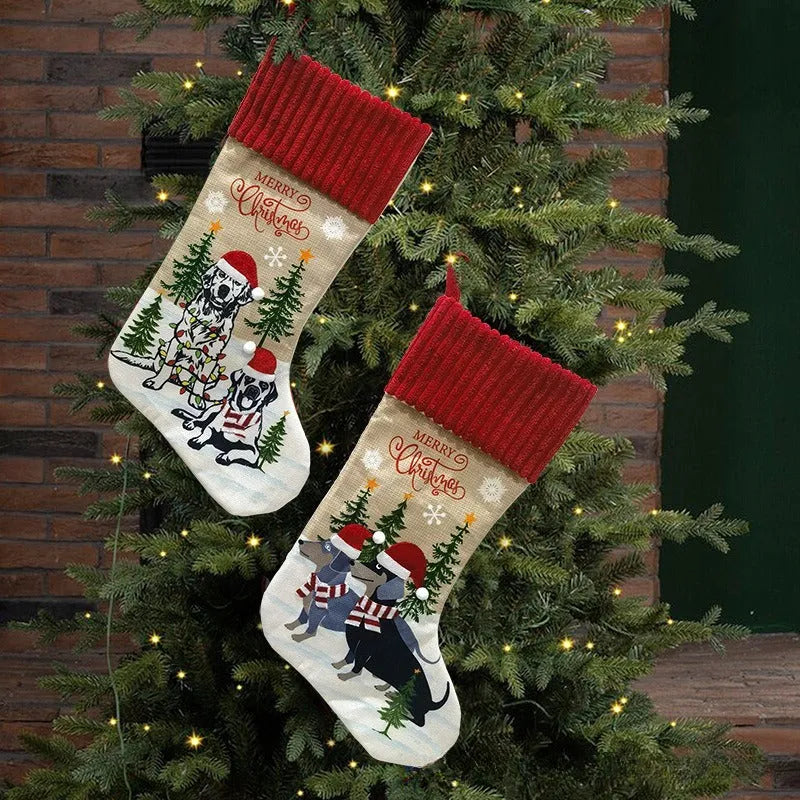 Cloth Christmas tree pendant ornament measuring 46cm by 28cm in pastoral and American styles