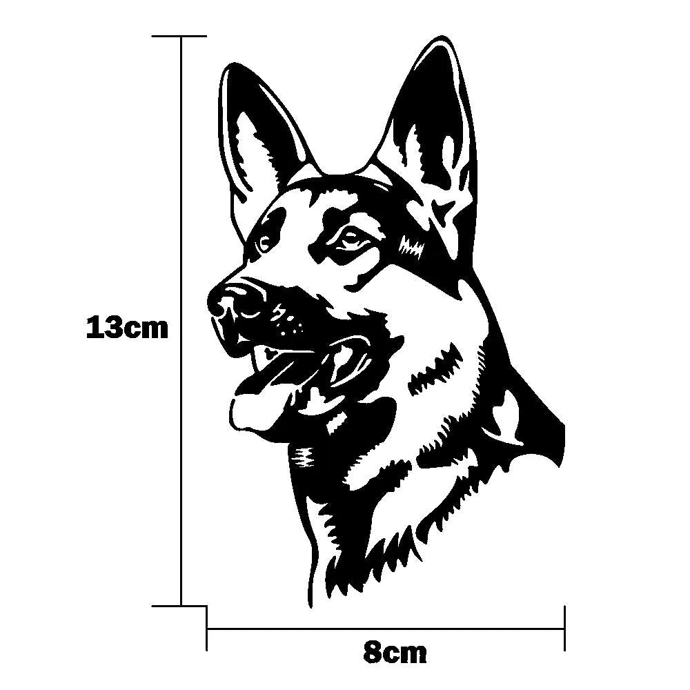Reflective Alsace Shepherd dog bumper sticker in multiple colour options