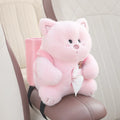 Plush two-in-one car armrest box cover tissue holder and trash can with character design models