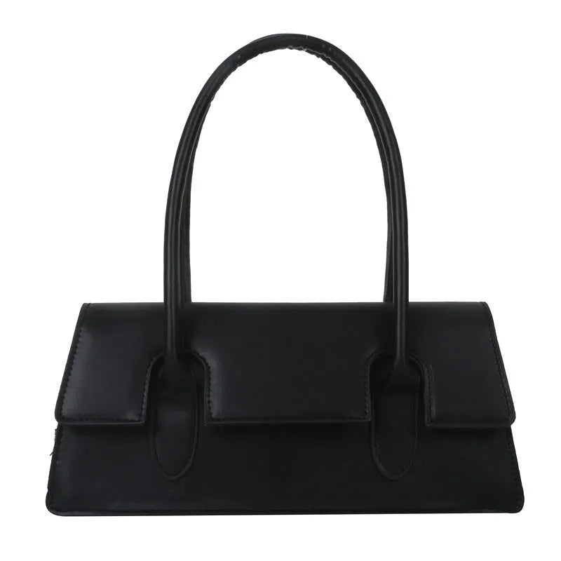 Women's small square shoulder bag in PU leather with retro stitching detail