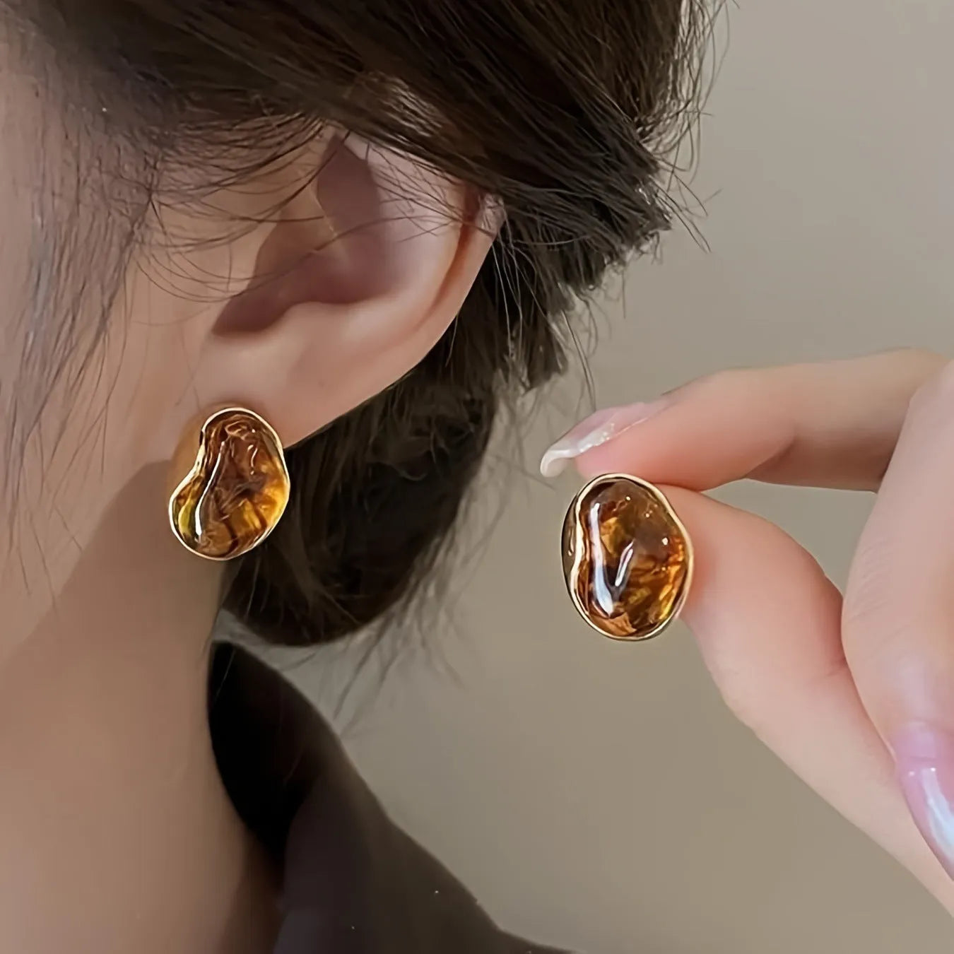 Handmade alloy holiday earrings set showing three geometric styles with tassel detailing