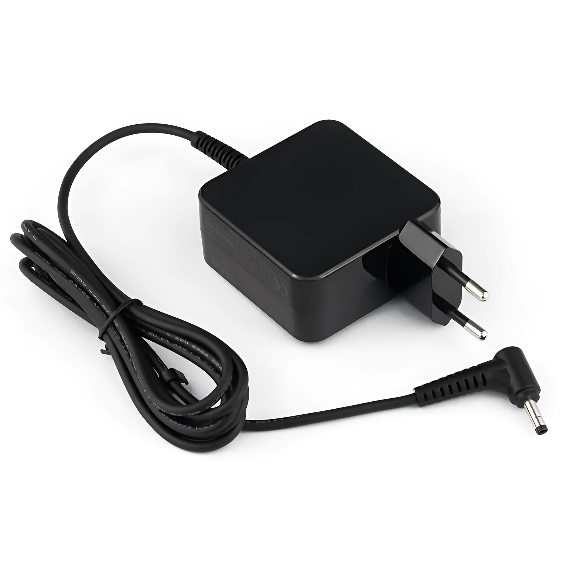 Black 45W laptop adapter with American plug and DC connector