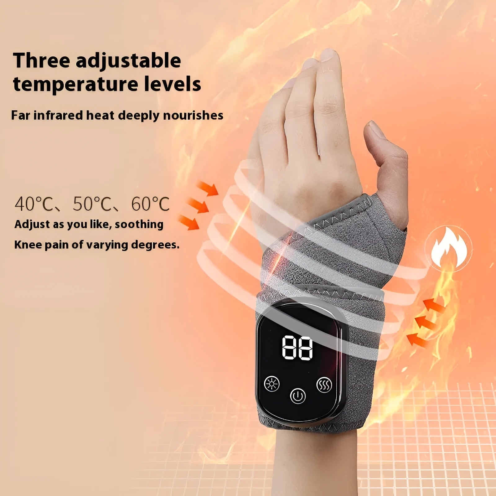 Rechargeable hand massage instrument with heating for wrist ankle knee neck physiotherapy