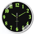 8 inch modern wall clock with luminous numbers on white background