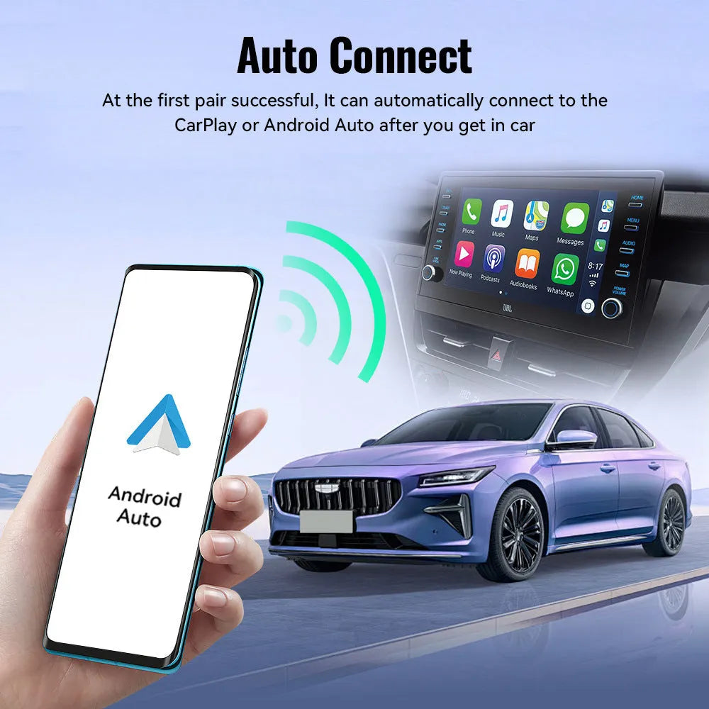 Black mini 2-in-1 CarPlay USB interface adapter with 26x55x13mm dimensions