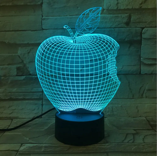 Colourful 3D fruit-shaped night light with acrylic shade and touch controls.