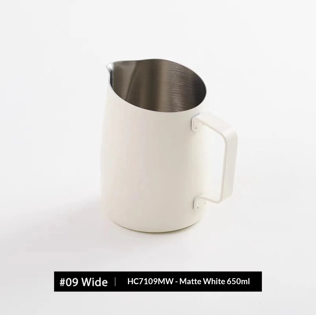 650ml coffee latte art cup with round stainless steel spout in matte gray finish