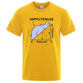 Humorous Hippotenuse Opposite Adjacent printed loose-fit cotton t-shirt in Army Green.