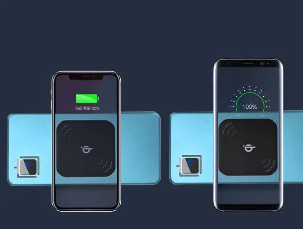 Silver alloy portable power bank with LCD display showing battery level, 10000mAh capacity.