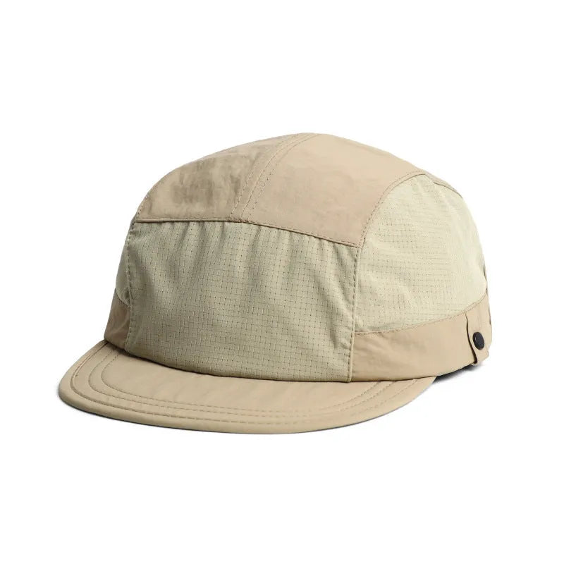 Breathable polyester dome cap in army green with quick-drying fabric and sun protection brim