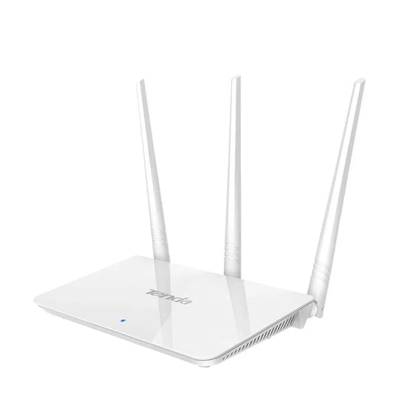 White dual-band wireless router with US plug for 2.4G and 5G broadband networks