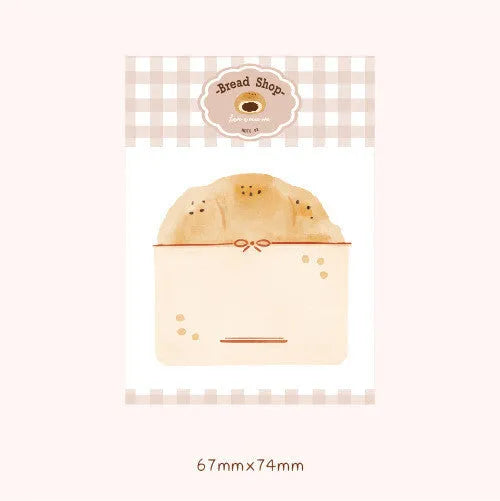 Food Bread Handbook Note Paper notebook showing four colour options: Bread01, Bread02, Tomato, and Yogurt.