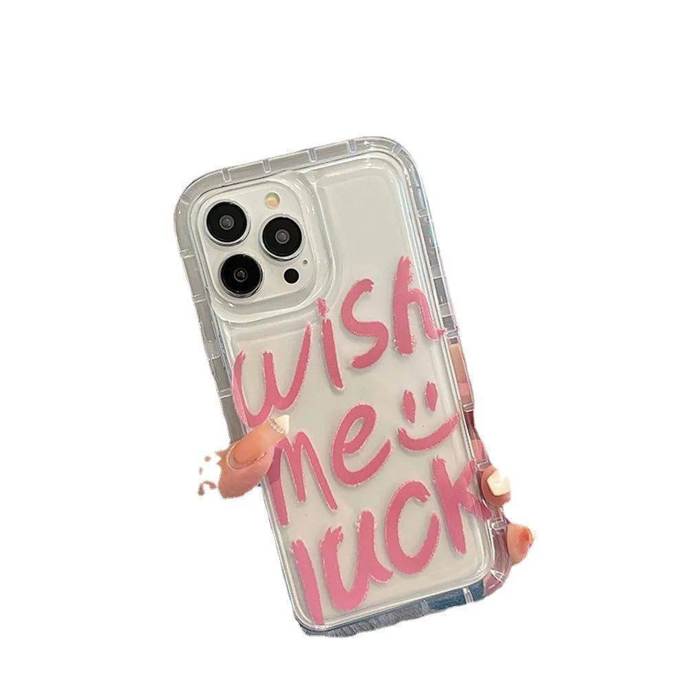 Silicone pattern TPU drop-resistant protective cover for iPhone in transparent colour