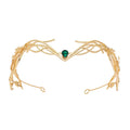 Goddess Warrior alloy headdress with crystal stones, 15cm, eight-character shape