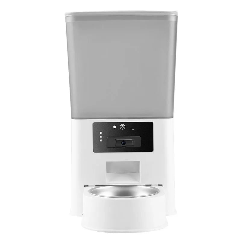 Double bowl pet intelligent feeder with 5L stainless steel bowl for dogs and cats