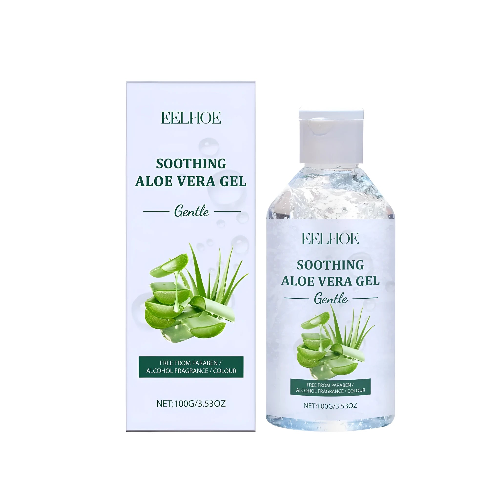 100g tube of clear aloe vera gel for face and skin hydration