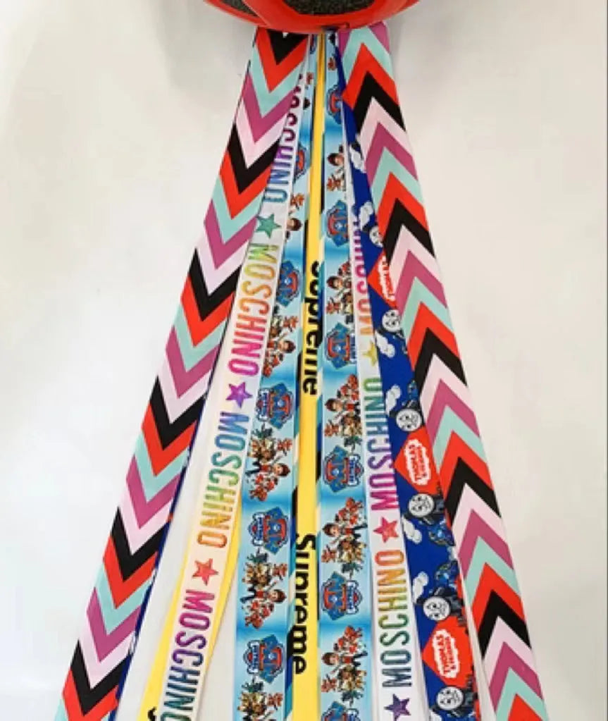 Children's helmet decorative streamer accessory in multiple colour choices for roller skating and biking