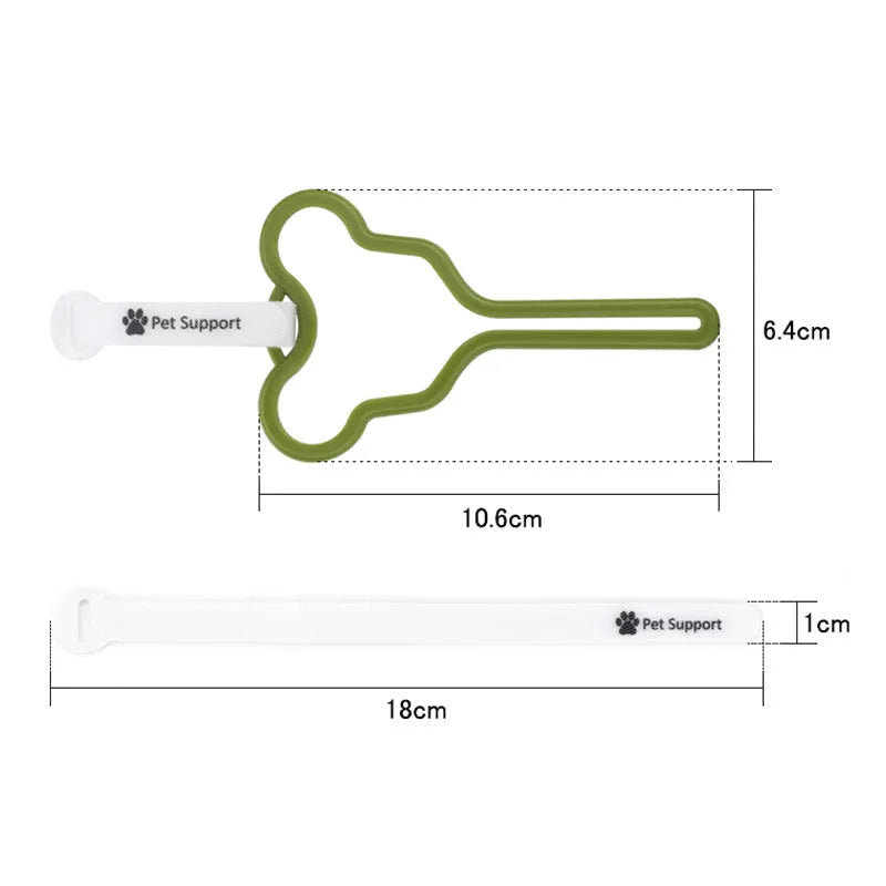 Dog waste bag holder with fixed clip and Velcro attachment for hands-free dog walking