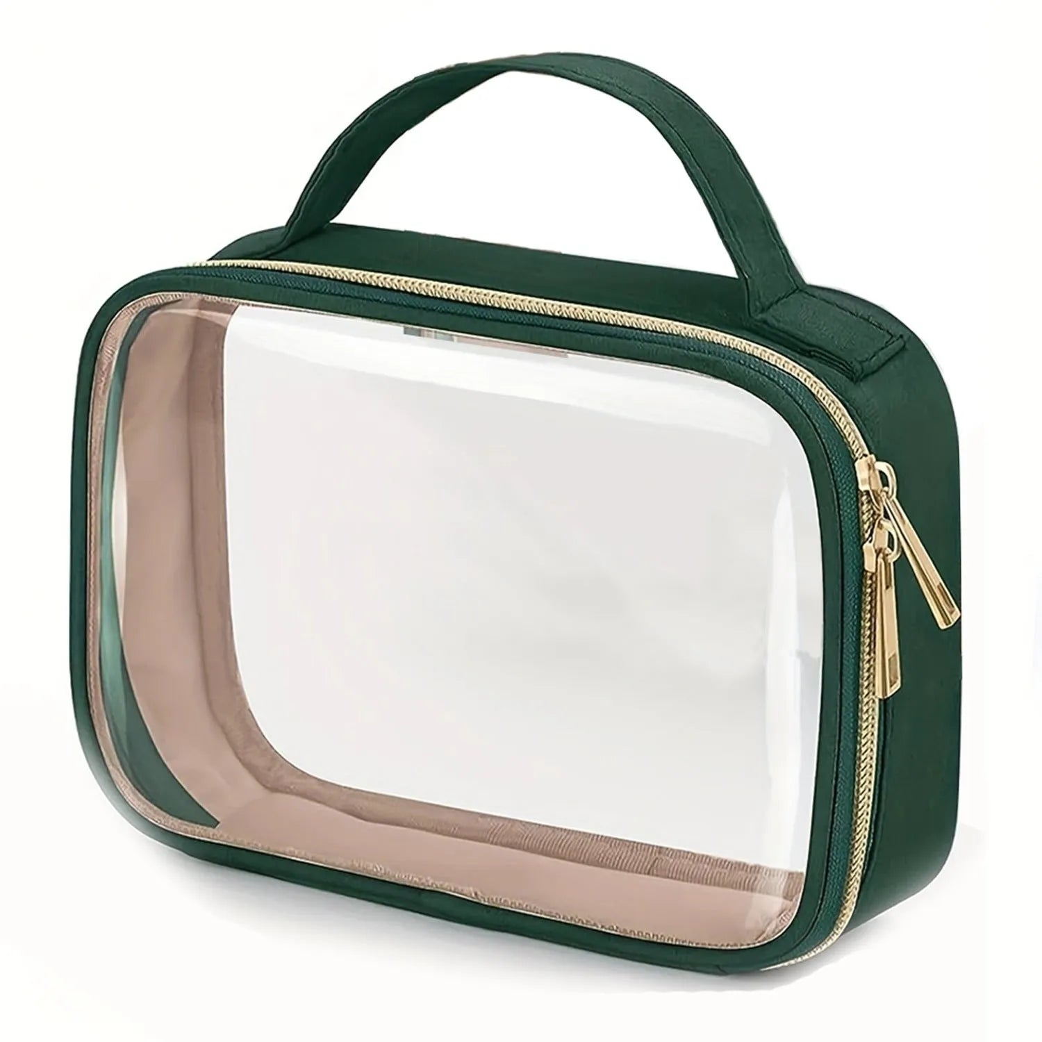 Transparent PVC wash bag for lipstick storage with chain handle in multiple colour options